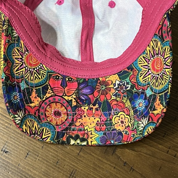 Laurel Burch Women Colorful Cats Floral Abstract Art Adjustable Baseball Hat Cap - Picture 11 of 11